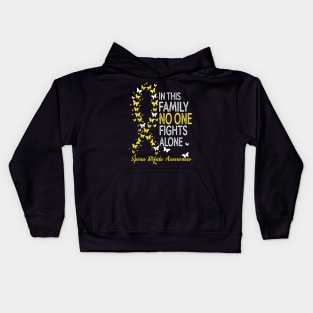 In this family noone fights alone..Spina bifida awareness Kids Hoodie